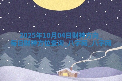 2025年10月04日财神方向,每日财神方位查询