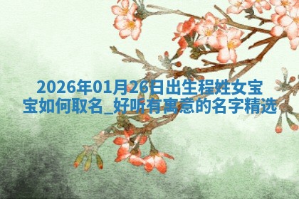2026年01月26日出生程姓女宝宝如何取名？好听有寓意的名字精选
