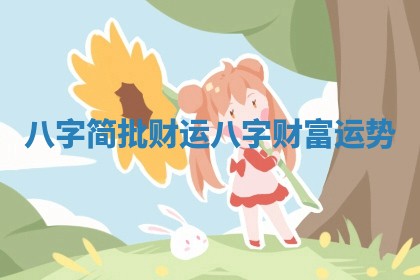 八字简批财运 八字财富运势