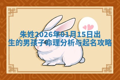 朱姓2026年01月15日出生的男孩子命理分析与起名攻略