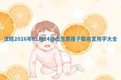 沈姓2026年01月24日出生男孩子取名宜用字大全