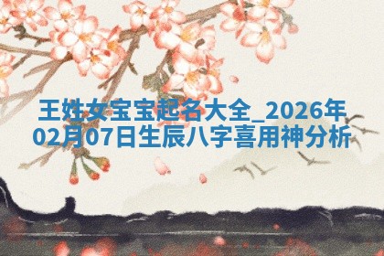 八字五行与钱姓：2026年03月07日出生女宝宝的理想名字分析