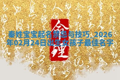 秦姓宝宝起名禁忌与技巧：2026年02月24日出生女孩子最佳名字