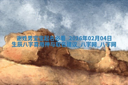 谢姓男孩子取名