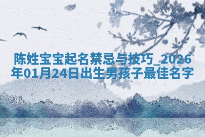 陈姓宝宝起名禁忌与技巧：2026年01月24日出生男孩子最佳名字